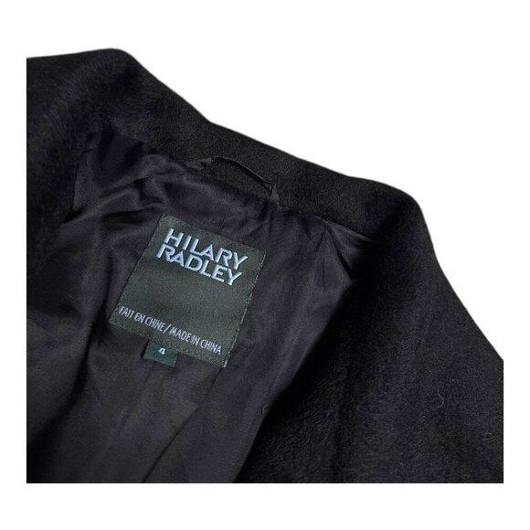 HILARY RADLEY Mohair Wool Luxury Designer Casual Winter Pea Coat Jacket Womens 4 - Picture 4 of 6